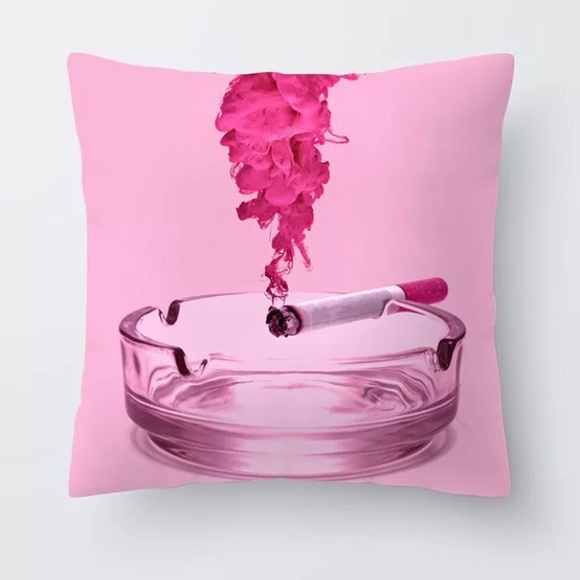 RESTOCK Very Pink Retro Cig Smoking Pillow Cover